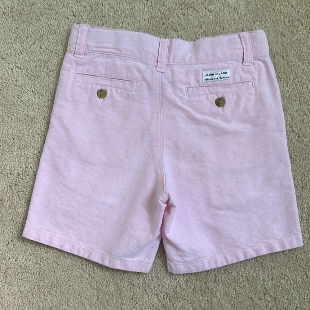 Janie & Jack | boy pink oxford shorts | 4T - Picture 4 of 7